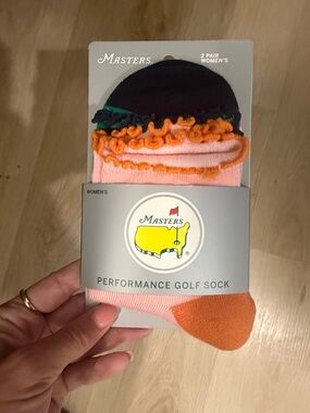 Masters Women's Golf Socks in Peach with Orange Accents + Green with Navy! NWT